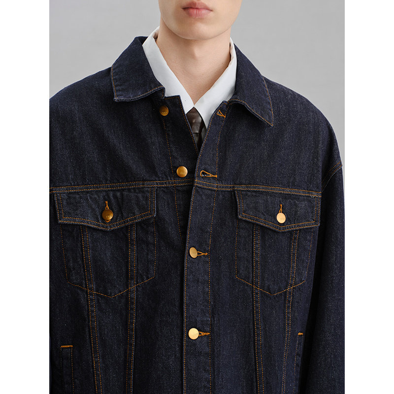 GXG男装  不易褪色经典时尚牛仔夹克男外套  2025秋冬季热销