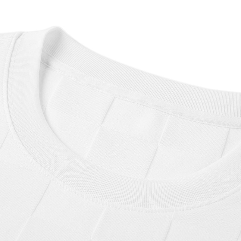 GXG男装 白色精致绣花圆领短袖T恤24年夏新品G24X442013,淘宝优惠券,粉丝福利购,淘宝优惠卷