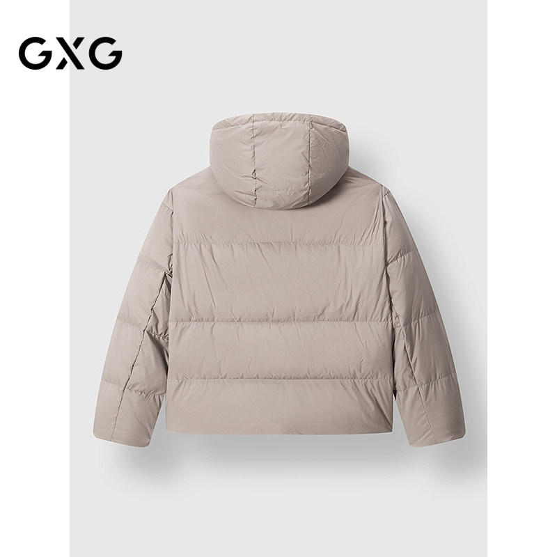 GXG男装 简约连帽短款羽绒服男保暖通勤羽绒服外套冬季热销