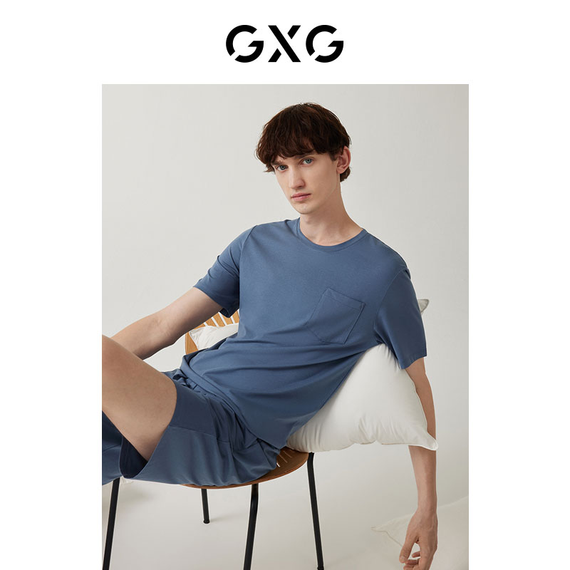GXG夏季睡衣男款莫代尔棉凉感家居服套装