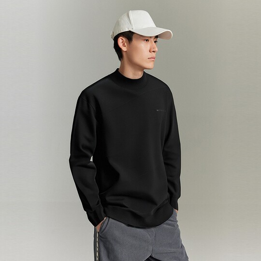 GXG men's two-color round neck sweater and sweater 23 winter new products GEX12029714