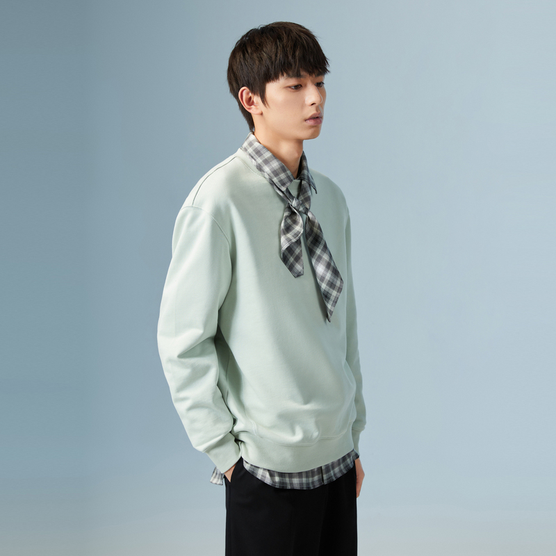 gxg男装商场同款浅绿色圆领卫衣 GXG卫衣