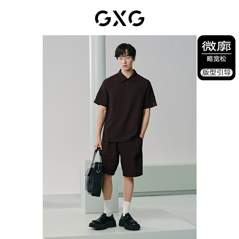 【速干】GXG男装休闲男士polo衫短袖分割线设计poloT恤 24夏新品-图0