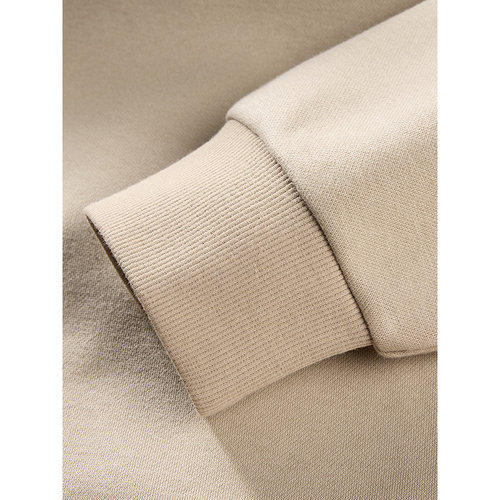 GXG男装 商场同款卡其色胸前皮标通勤卫衣 24冬季新品G24X314035 - 图3