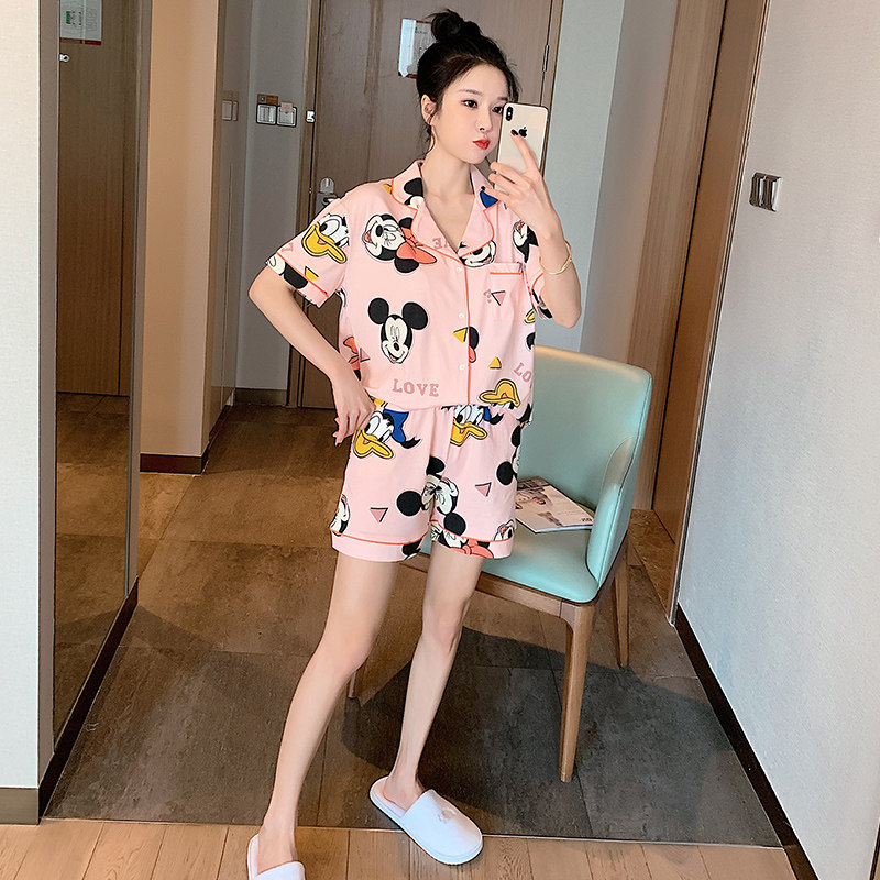 唐老鸭夏季纯棉短袖网红爆款睡衣 哆哆睡衣家居服小铺睡衣/家居服套装