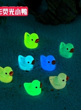 夜光迷你鸭子DIY手工材料微景观树脂摆件可爱动物玩具
