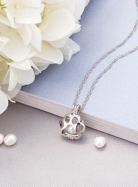 儿童猫爪发光项链夜光笼子可爱猫爪项链DIY吊坠甜心卫衣配饰