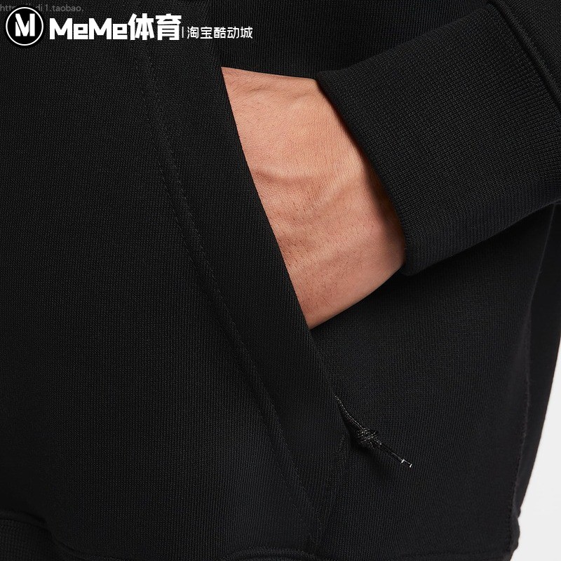 耐克男子卫衣2025冬季新品加绒保暖休闲运动套头连帽衫DZ3393-011 - 图1