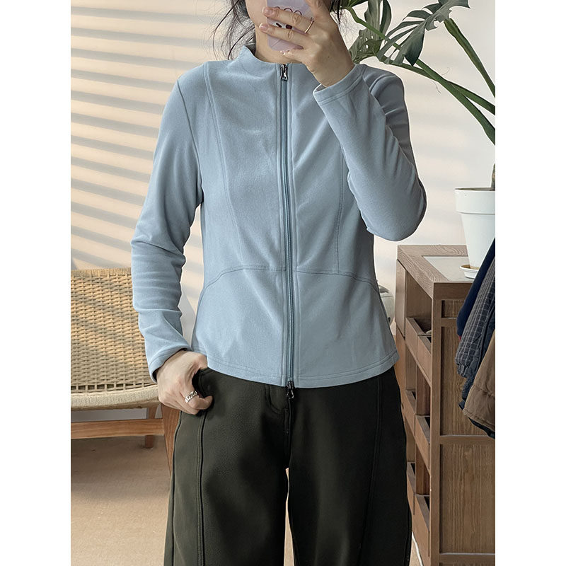 2025冬款简约通勤风立领拉链开衫女长袖修身显瘦纯色外套上衣537,淘宝优惠券,粉丝福利购,淘宝优惠卷