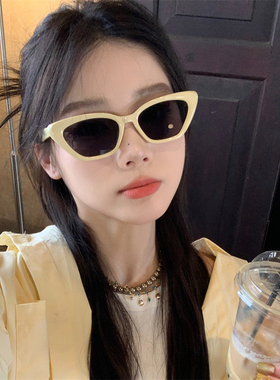 猫眼小脸墨镜女高级感ins黄色框