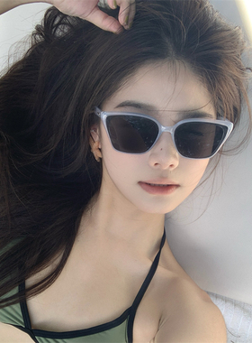 MELIYA复古方形墨镜gm太阳眼镜ins韩国蓝色墨镜防晒百搭男女度假