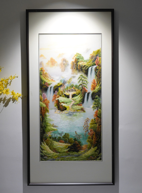 苏绣新中式纯手工刺绣黄金大道
