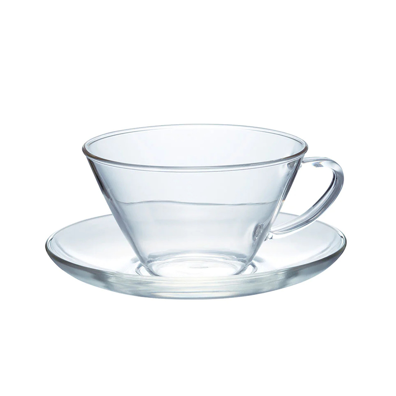 日本制进口hario透明咖啡杯茶杯带托盘无铅玻璃加厚耐热玻璃家用 - 图3