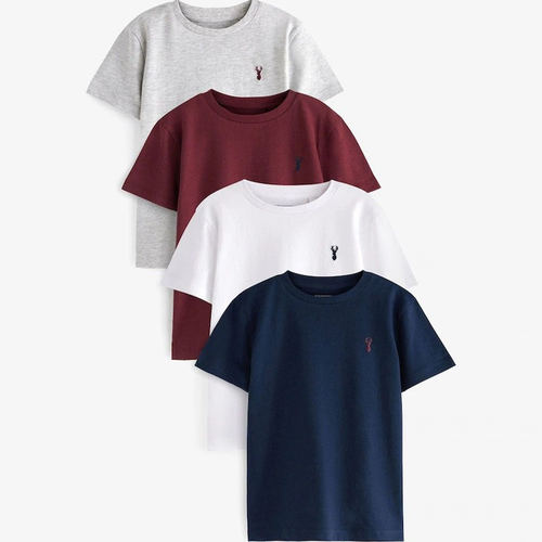 英国NEXT童装 25夏新男童大男孩雄鹿刺绣纯色基础款纯棉短袖T恤 - 图2