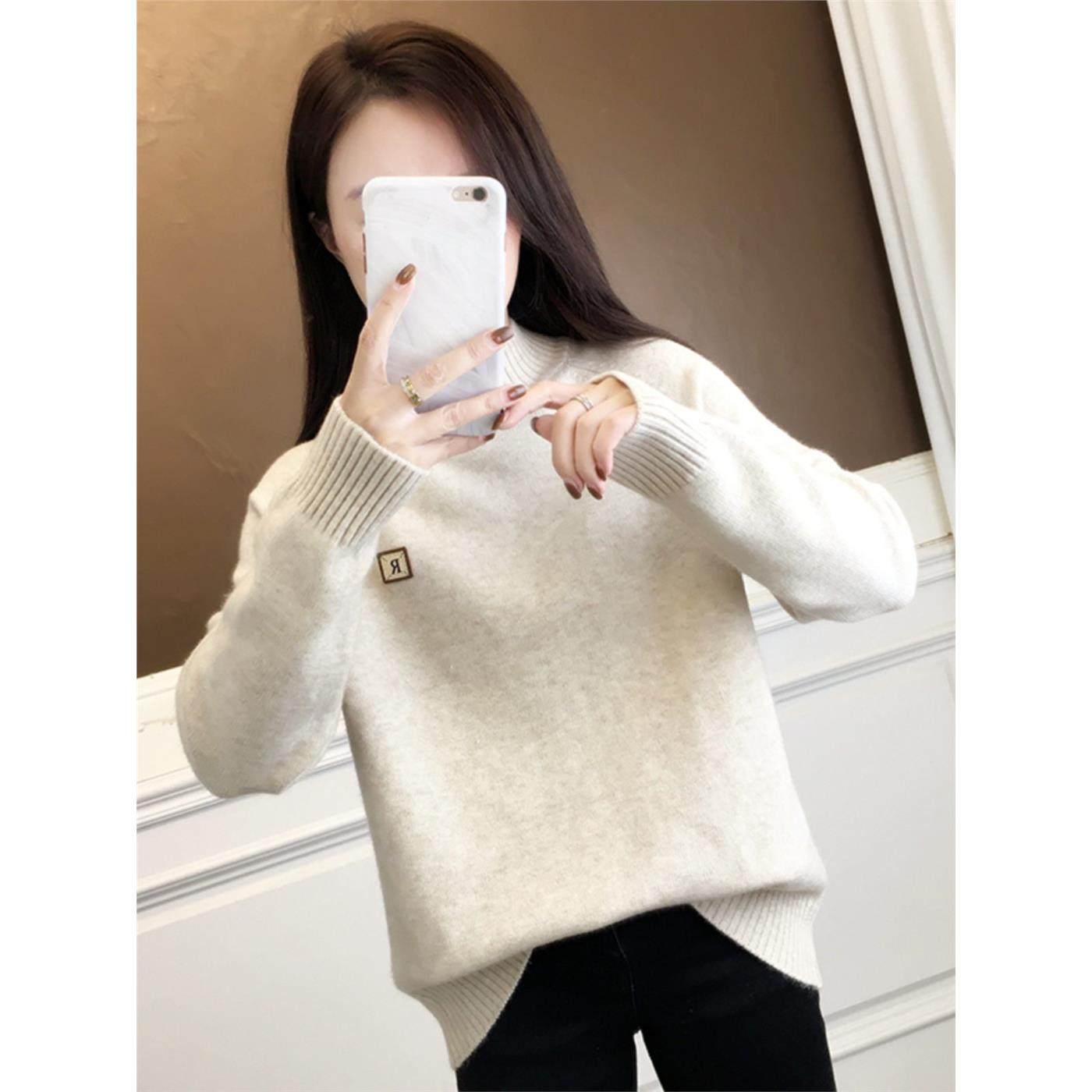 初中生半高领毛衣女秋冬2025新款高中学生女大童内搭针织打底衫厚,淘宝优惠券,粉丝福利购,淘宝优惠卷