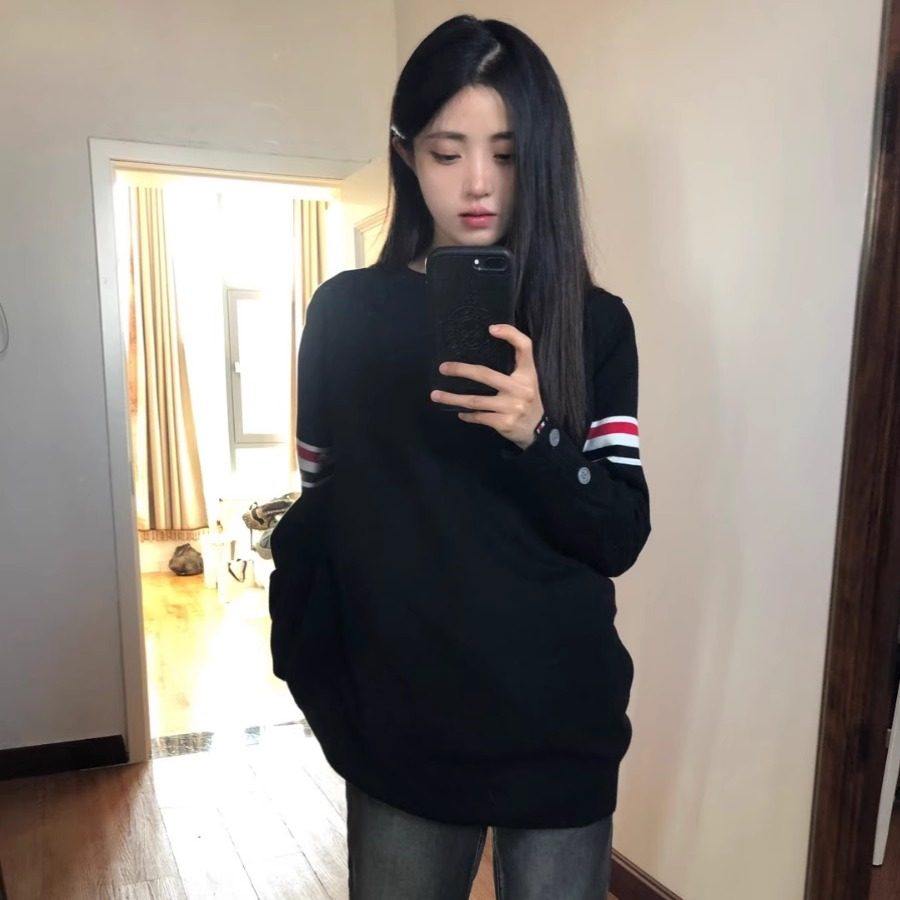 秋冬新款条纹毛衣打底衫男女韩版小众气质圆领套头卫衣休闲针织衫,淘宝优惠券,粉丝福利购,淘宝优惠卷