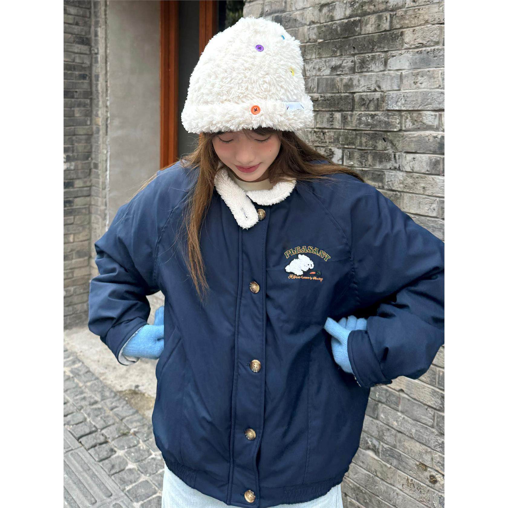 棉衣女款2025新款冬季加厚羊羔毛立领小个子棉袄超好看夹棉厚外套,淘宝优惠券,粉丝福利购,淘宝优惠卷