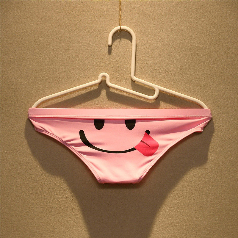 男士个性笑脸印花内裤低腰性感透气可爱青年三角裤男潮流骚气裤头,淘宝优惠券,粉丝福利购,淘宝优惠卷