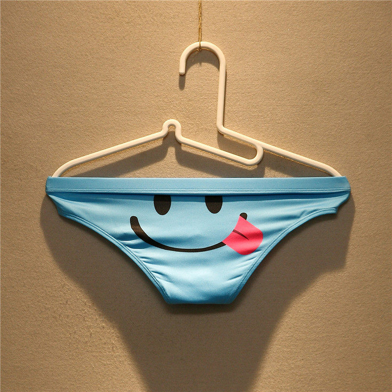 男士个性笑脸印花内裤低腰性感透气可爱青年三角裤男潮流骚气裤头,淘宝优惠券,粉丝福利购,淘宝优惠卷