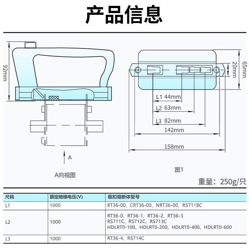 正泰刀型熔断器手柄NT00 RT0 RTO保险丝拉手把手拆装装卸插拔起拔 - 图0