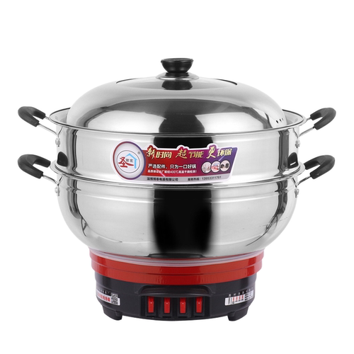 直销可一件多功能家用电热锅电炒锅电蒸锅电火锅带蒸笼 - 图3