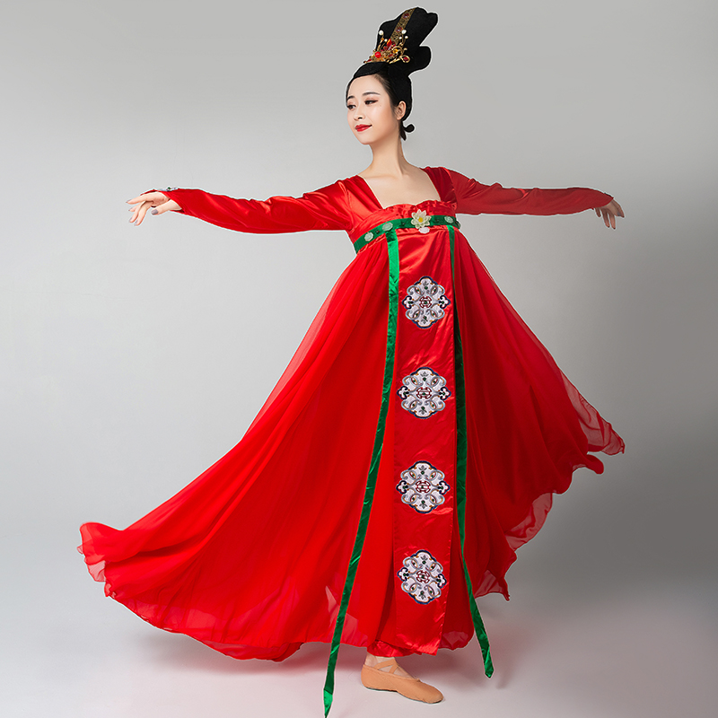 新款丽人行双面燕洵同款舞蹈服飘逸襦汉服胸裙齐古装古典舞演出服 - 图1