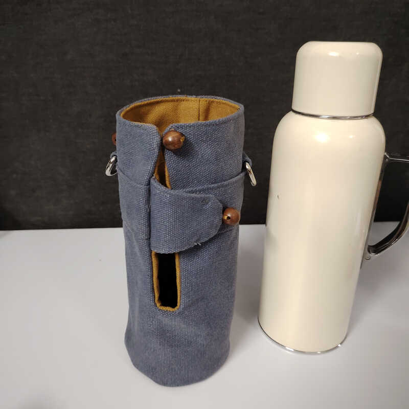 斜挎杯套水壶布包背带包传家壶迷你帆布袋子595ML定制规格高颜值 - 图0