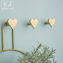 Original design loving shape pure brass key hook Hyun Kwan bedroom wall perforated mount Decorative Cloister Hook