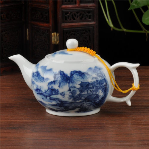 陶瓷茶壶青花瓷器釉中彩骨瓷功夫小号单壶泡茶壶带过滤孔缠枝莲 - 图3