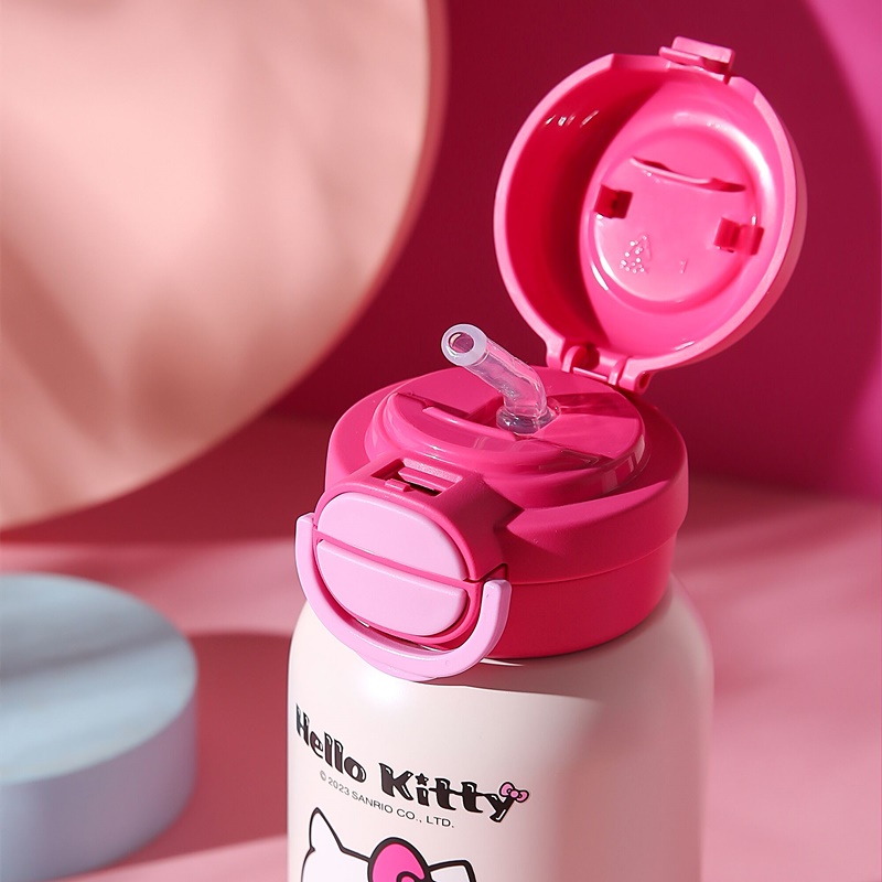 杯具熊HelloKitty儿童保温杯双饮口可吸可直饮宝宝水杯幼儿园水壶