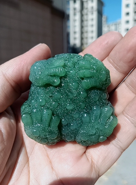 手把件金蟾新疆和田玉碧玉