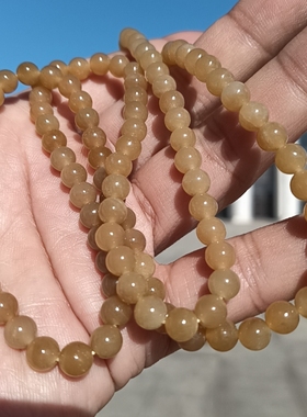 新疆和田玉糖玉圆珠手链手串项链