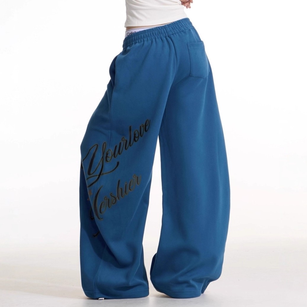 2025秋冬新款广场舞裤美式字母印花卫裤宽松弯刀裤阔腿裤曳步舞裤,淘宝优惠券,粉丝福利购,淘宝优惠卷