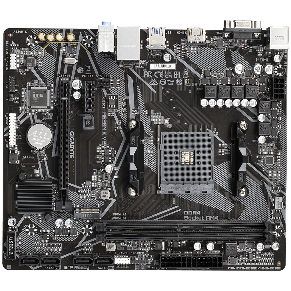 Gigabyte A520M K V2 motherboard supports CPU 5600G 5700 5800 AMD CPU