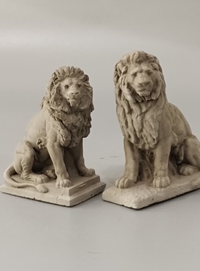 水泥原创迷你石狮子桌面鱼缸造景