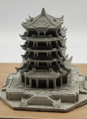 水泥手工古代国风建筑塔楼阁模型摆件家居沙盘微景观假山装饰工i.