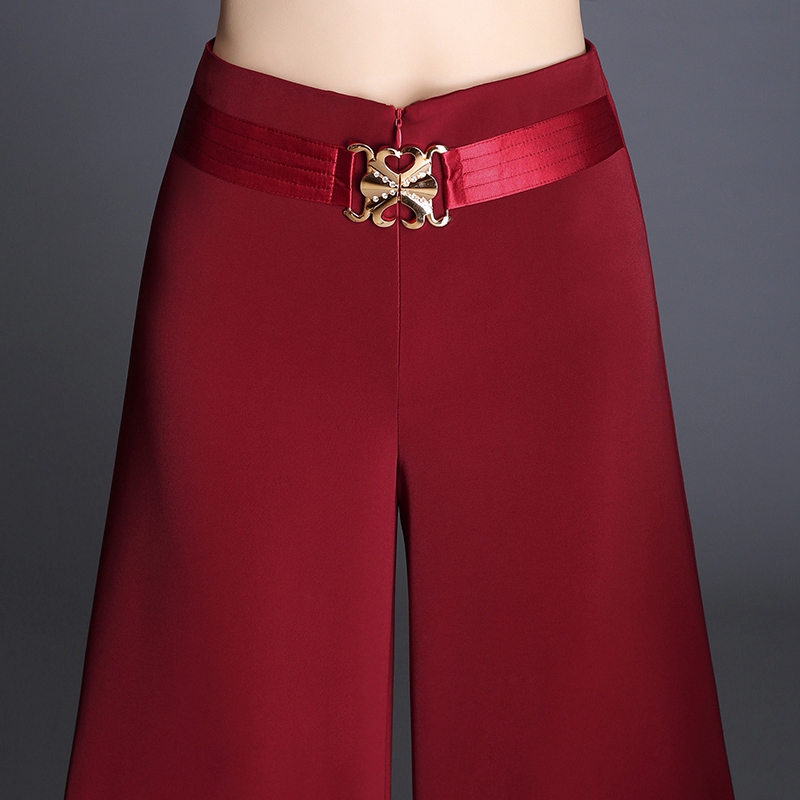 拉丁舞裤女成人高腰舞蹈裤交谊舞模特走秀阔腿裤广场舞摩登舞长裤 - 图2