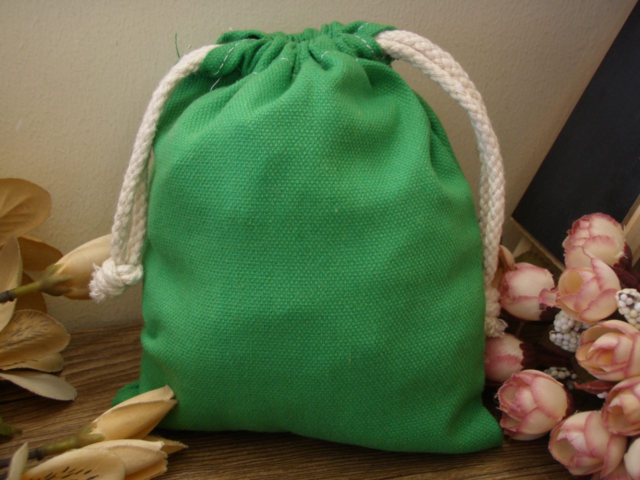 喜庆果色棉帆布抽绳束口袋布袋子礼物袋婚庆袋手机袋收纳袋杂粮袋