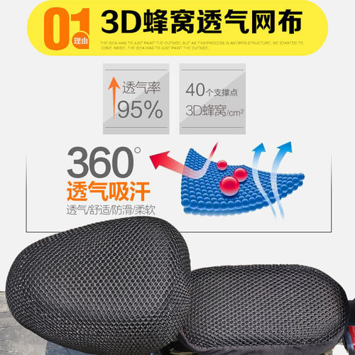 适用于酷焰R312 TQ-602标准版 电动车蜂窝座套坐垫网AM500DQT-18L - 图2
