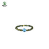 Obsidian ring for men and women, East China Sea agate, jade, white crystal, aquamarine, single bead and double eyes, gold obsidian ring