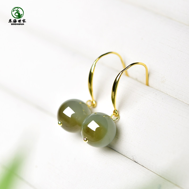 且末蓝耳坠东海水晶玛瑙翡翠玉石散珠子和田玉飘糖聚宝盆耳钩耳饰,淘宝优惠券,粉丝福利购,淘宝优惠卷