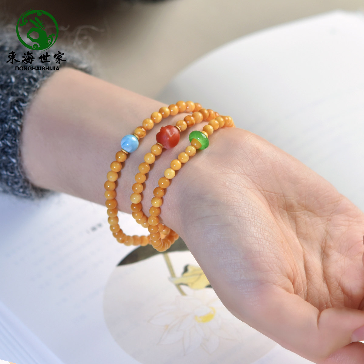 蜜蜡手串女男玛瑙佛头吊坠海纹石老花蜡珠子串珠蜜蜡散珠佛珠手链,淘宝优惠券,粉丝福利购,淘宝优惠卷
