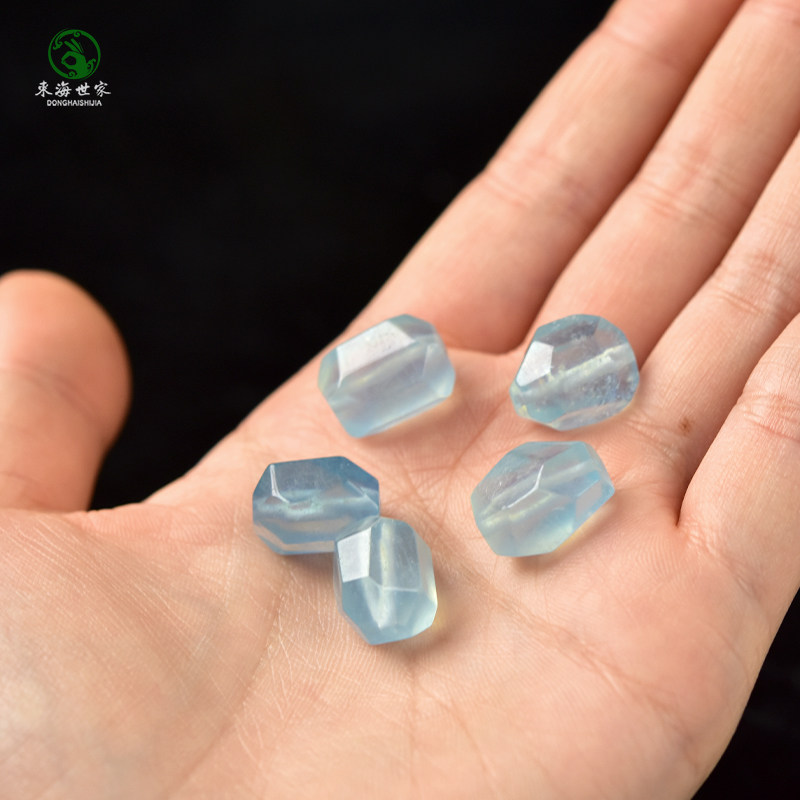海蓝宝散珠子东海水晶玛瑙玉石手链串diy配件不规则异形随形单珠,淘宝优惠券,粉丝福利购,淘宝优惠卷