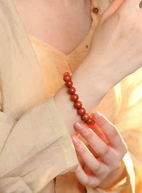 东海世家包浆南红玛瑙手链