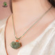 Hotan Jade Pendant for Women and Men Ice Clear Water Lotus Carved Ruyi Lock Necklace Jade Jade Raw Stone Jade Pendant Jade Necklace