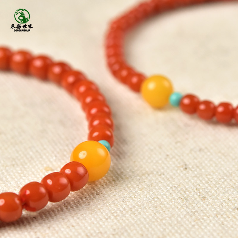 南红手链女男满肉老型珠东海水晶玉石手工直切散珠红玛瑙蜜蜡手串,淘宝优惠券,粉丝福利购,淘宝优惠卷