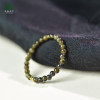 Obsidian ring for men and women, East China Sea agate, jade, white crystal, aquamarine, single bead and double eyes, gold obsidian ring