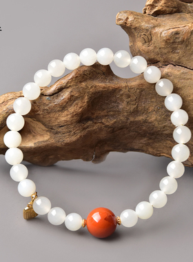 和田玉手串东海水晶玛瑙翡翠宝玉石散珠子羊脂玉白玉南红单珠手链