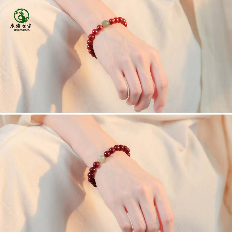 朱砂手串女男红色水晶玛瑙翡翠玉石散珠和田玉手链新年情人节礼物,淘宝优惠券,粉丝福利购,淘宝优惠卷