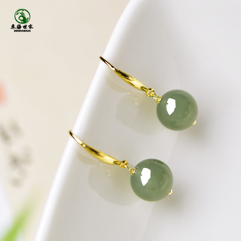 且末蓝耳坠东海水晶玛瑙翡翠玉石散珠子和田玉飘糖聚宝盆耳钩耳饰,淘宝优惠券,粉丝福利购,淘宝优惠卷